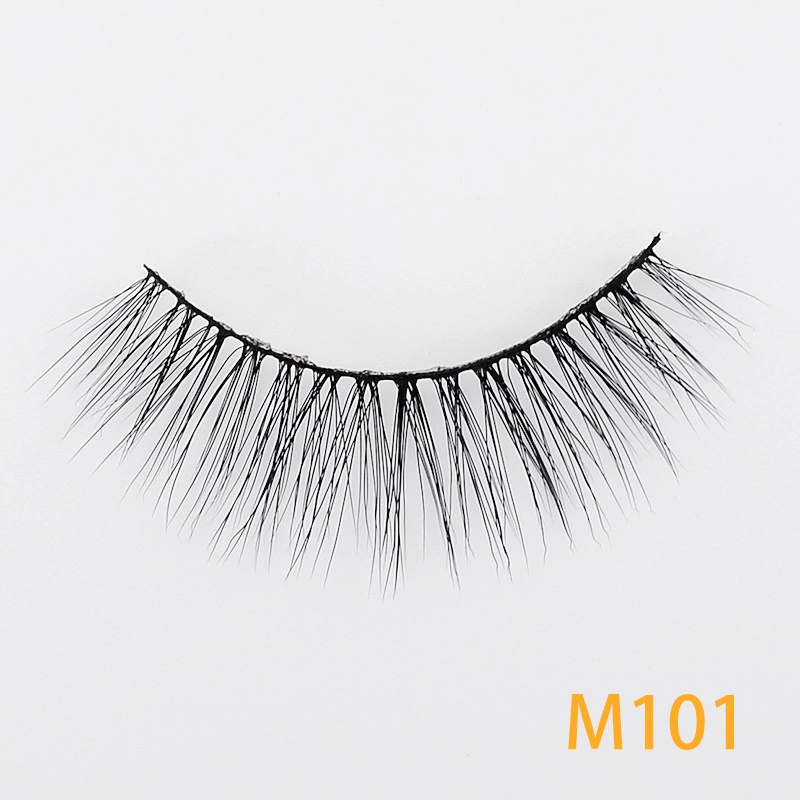 Silk Strip Eyelashes False Eyelashes Biodegrable Plant Fiber Faux Mink with Private Label Box Packaging