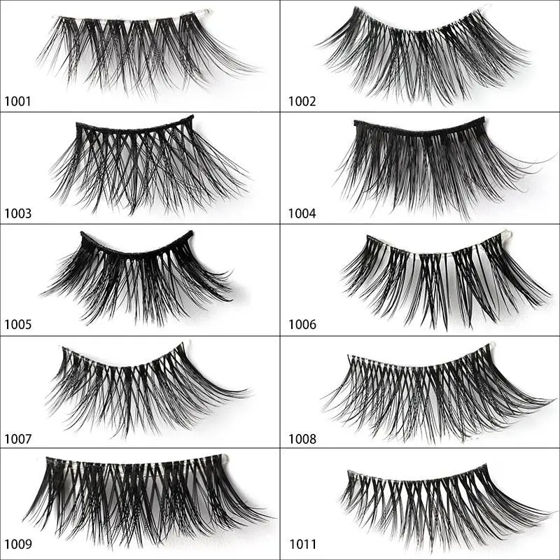 China Factory Launches New Half Pair Hair False Eyelashes 5 Pairs of Transparent Stem Eyelashes Set